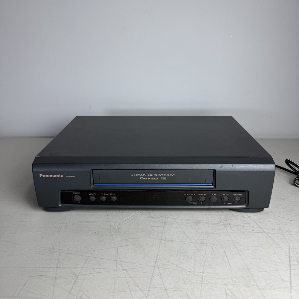 Panasonic VCR PV-7450 Blue Line Omnivision VHS 4-Head - No Remote - Tested Works